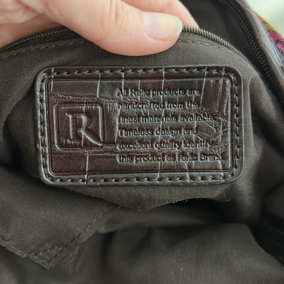 Relic Purple Paisley Corduroy & Vegan Leather Tote Bag - Picture 9 of 12